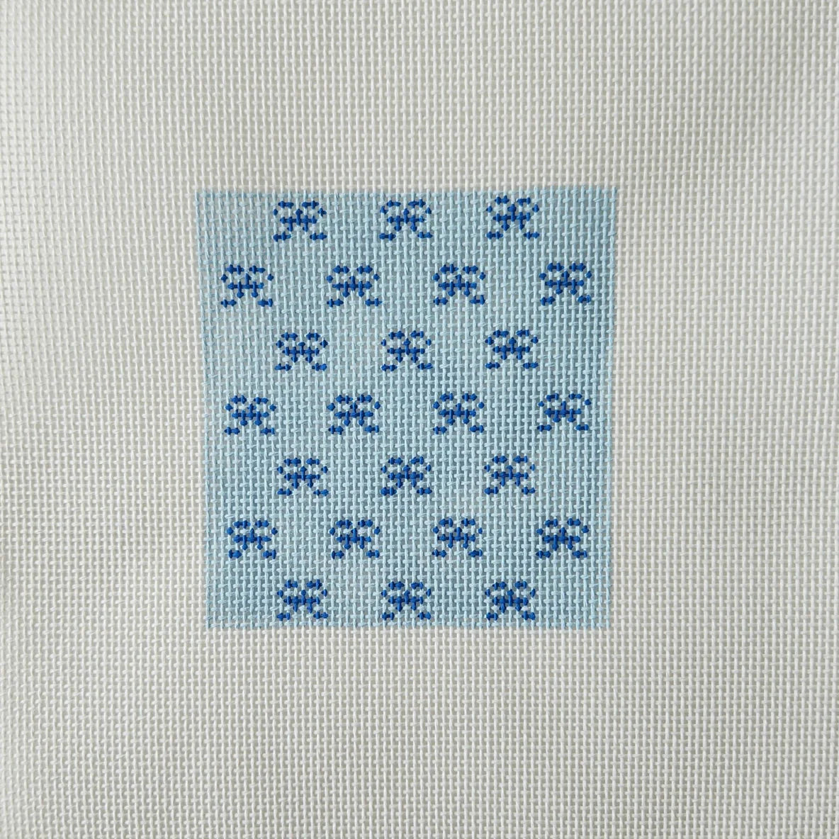 Silver Stitch Blue Bows 4x4