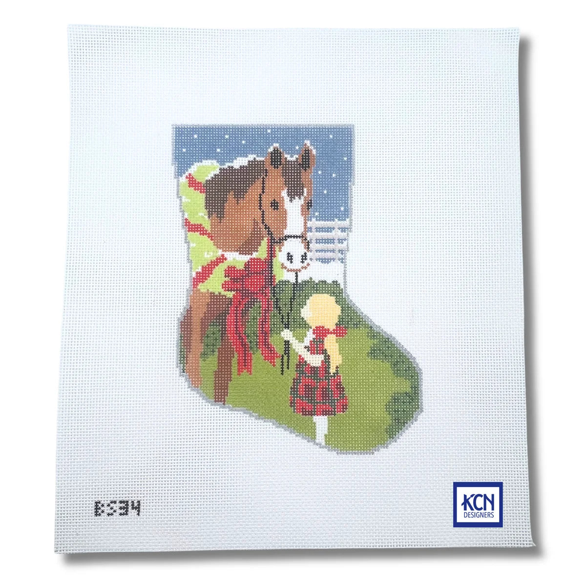 KCN BS34-18 All I Want for Christmas Ornament Sized Stocking Canvas - 18 Mesh