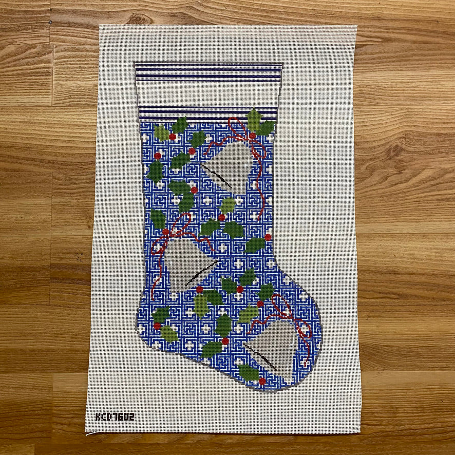 KCN KCD-7602 Holly and Bells on Kristen Large Stocking