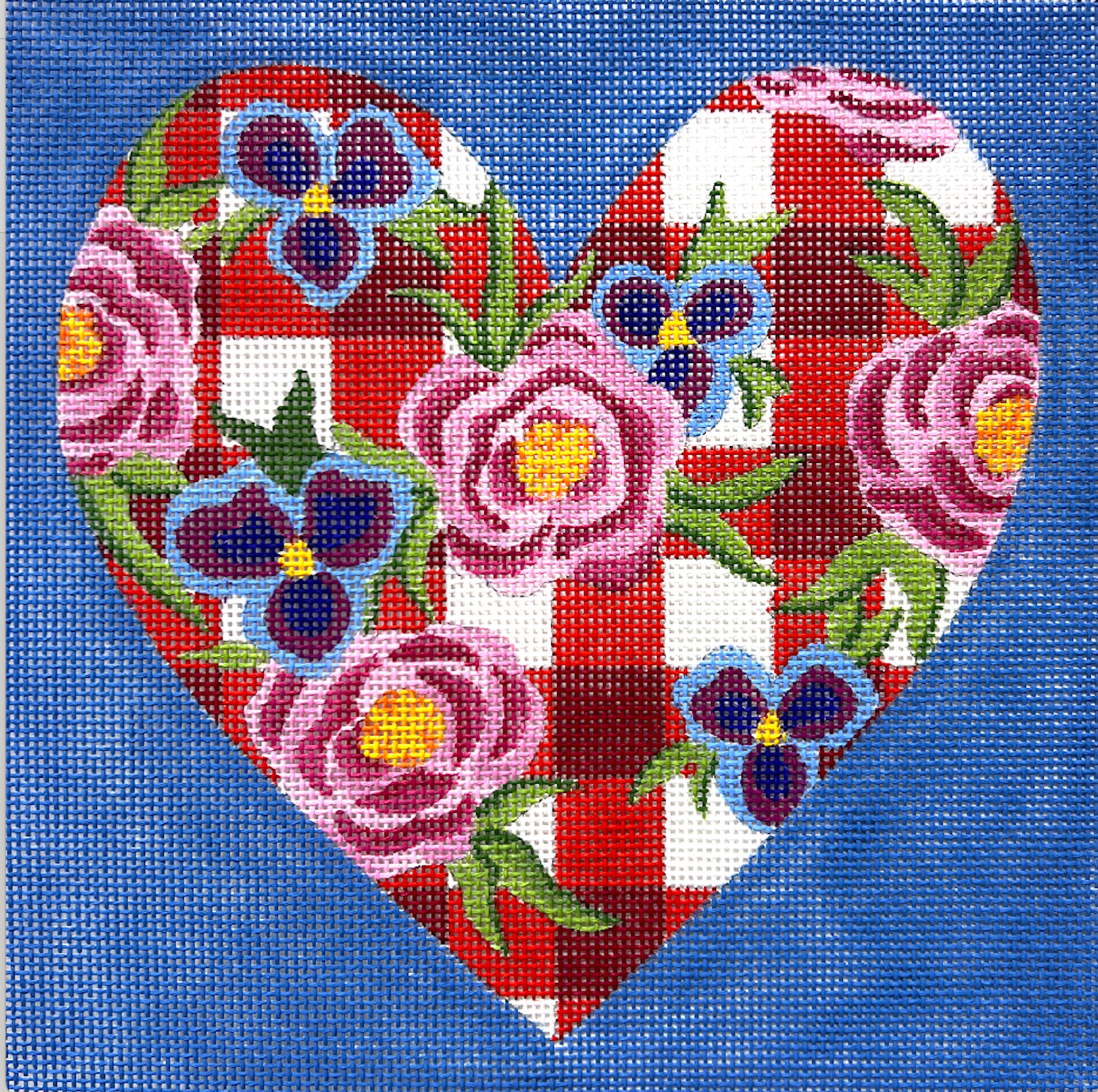 Alice Peterson AP4655 Red Gingham Floral Heart