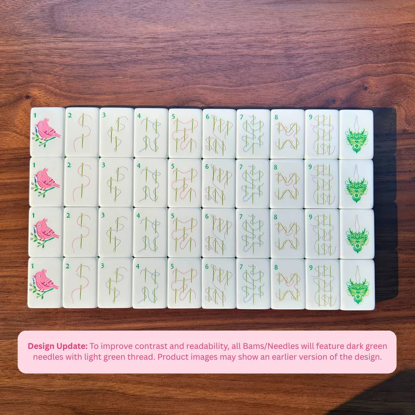 Lucky Lotus Needlepoint themed Mahjong Tiles - PREORDER