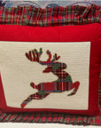 Susan Battle P35 Plaid Reindeer Pillow - 13 mesh