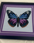 Initial K IKS2091A PURPLE & BLUE MONARCH ORNAMENT