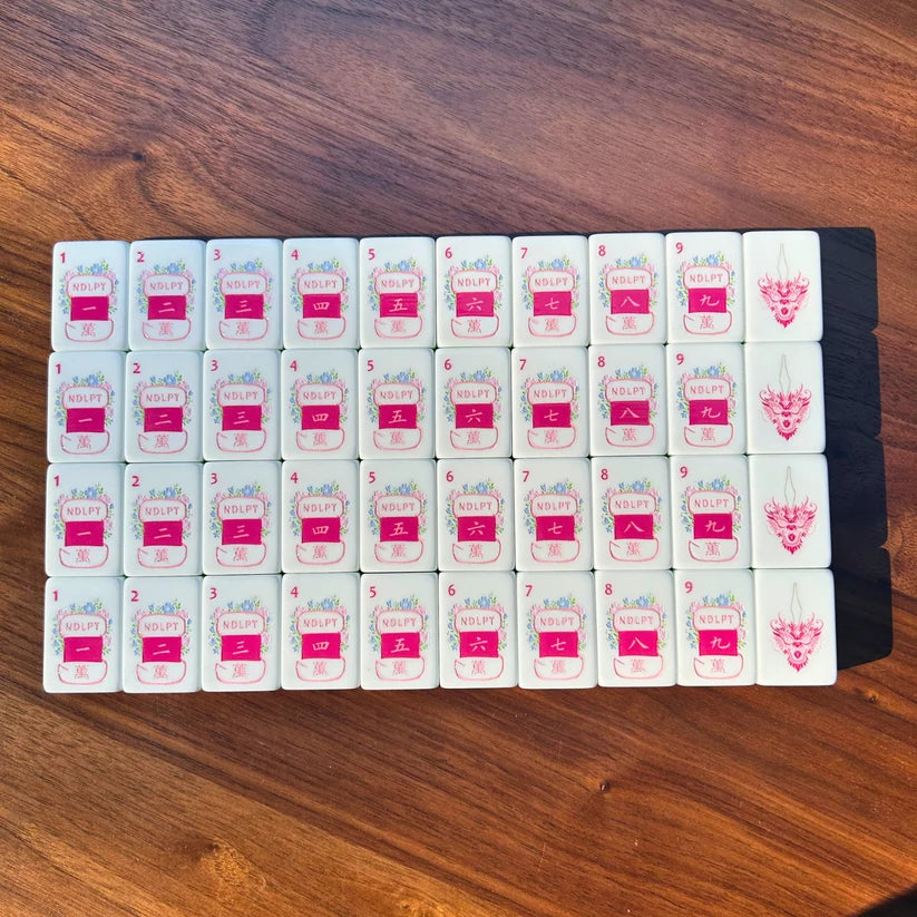 Lucky Lotus Needlepoint themed Mahjong Tiles - PREORDER