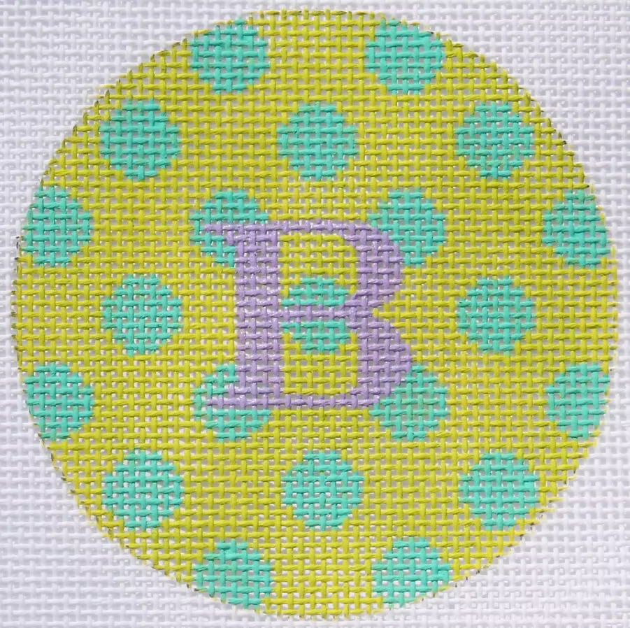 Kate Dickerson ALB-76 Lime with Turquoise Polka Dots