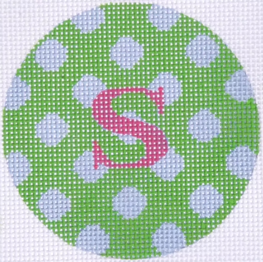 Kate Dickerson ALB-78 Kelly Green with Light Blue Dots