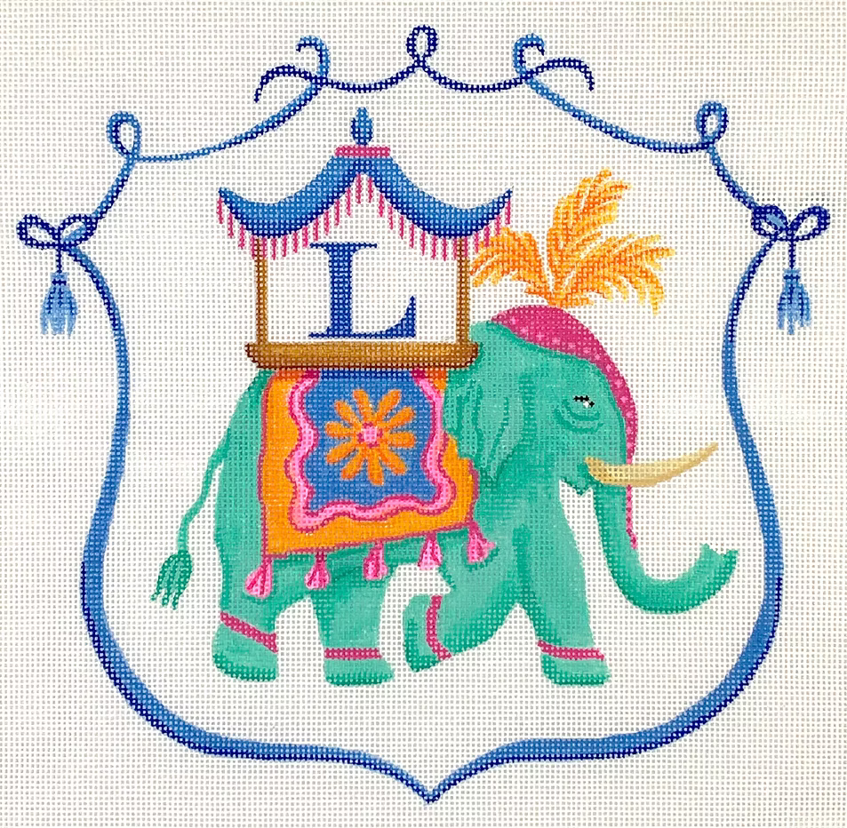 Kate Dickerson ALCR-09 Monogram Crest Elephant with Howdah Chair