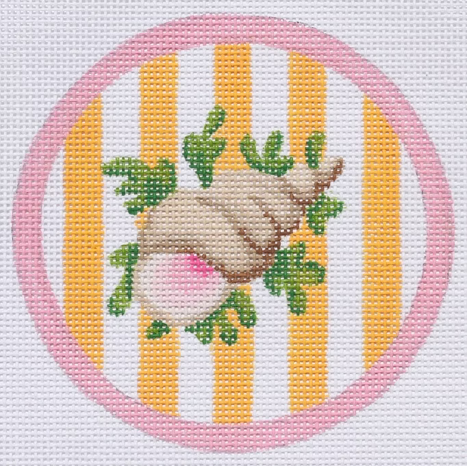 Kate Dickerson OM-140 Mini Round Snail on Cabana Stripes
