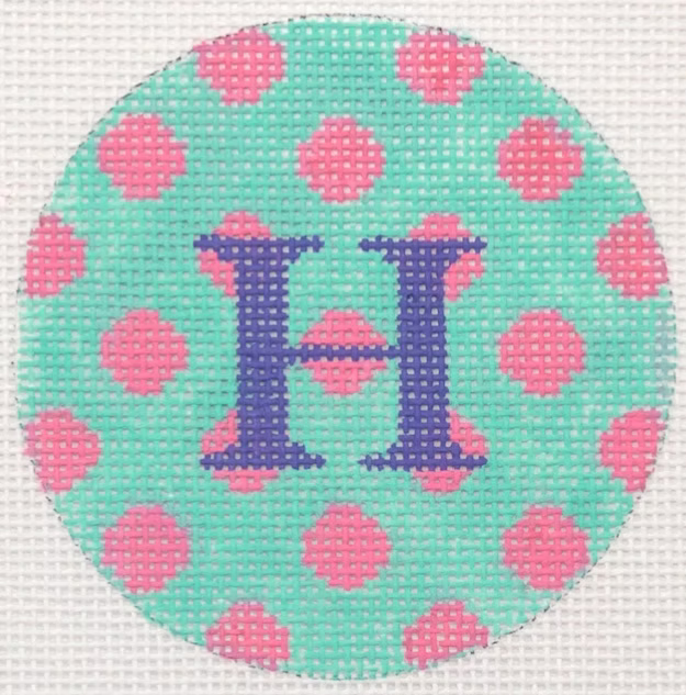 Kate Dickerson ALB-79 Turquoise with Pink Bright Polka Dots