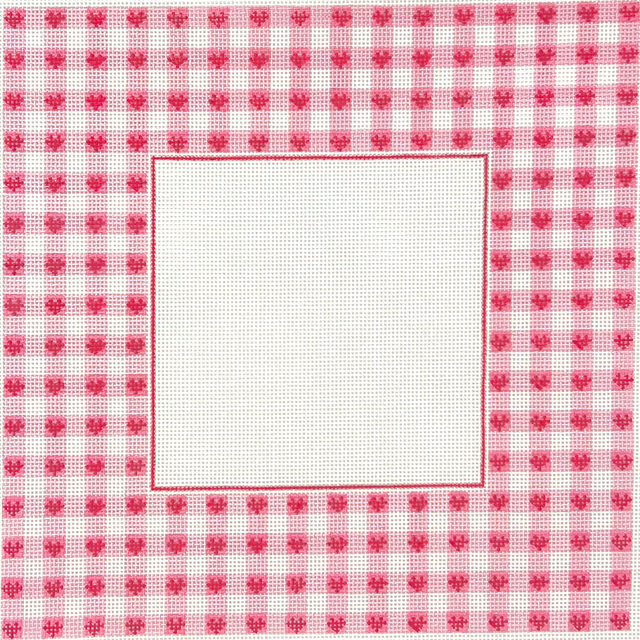 Kate Dickerson FR-87 Frame Pink Gingham with Raspberry Hearts