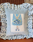 Kate Dickerson LB-PL-32 Lindsay Brackeen - Blue Flowers on Striped Skirt