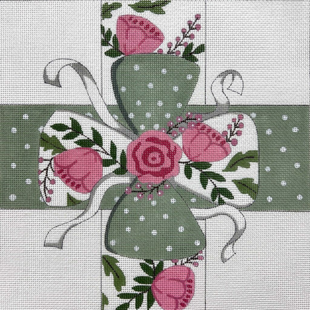 Alice Peterson AP4692 Pink Flowers/Sage Bow