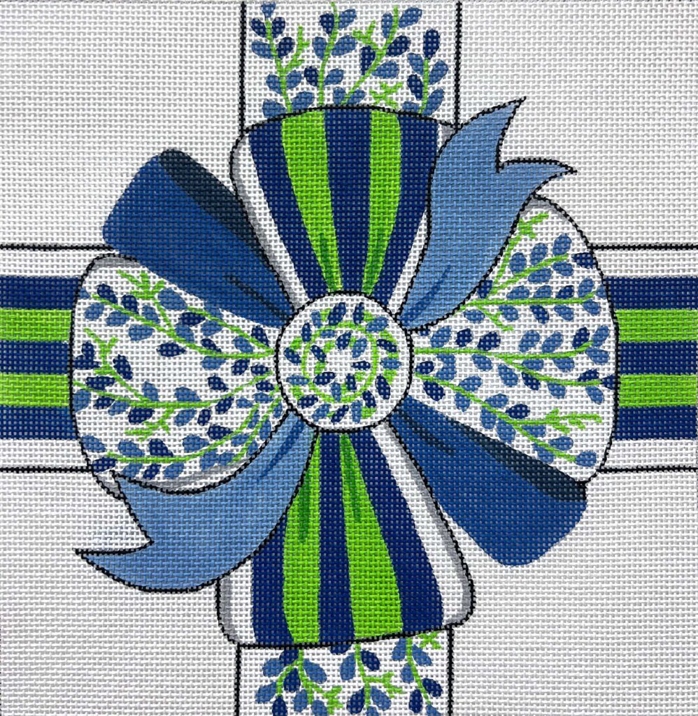 Alice Peterson AP4696 Blue and Green Floral Bow