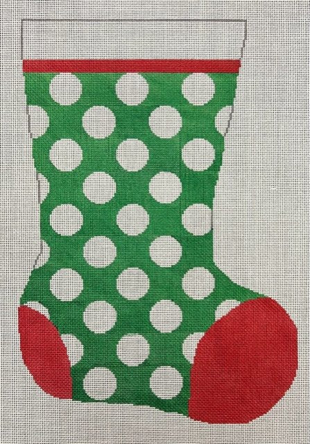 A Stitch In Time ASIT095XXL Sock Green White Dots