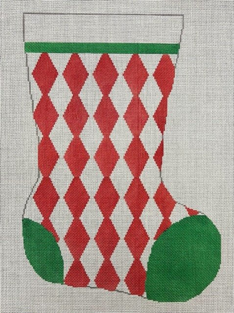 A Stitch In Time ASIT099XXL Sock Red White Diamond