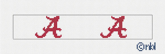 Needlepoint by Laura Alabama Key Fob with 2 Logos Blank Background