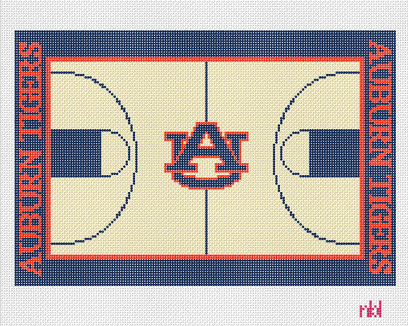 Needlepoint by Laura Auburn Basketball Court Lumber Pillow