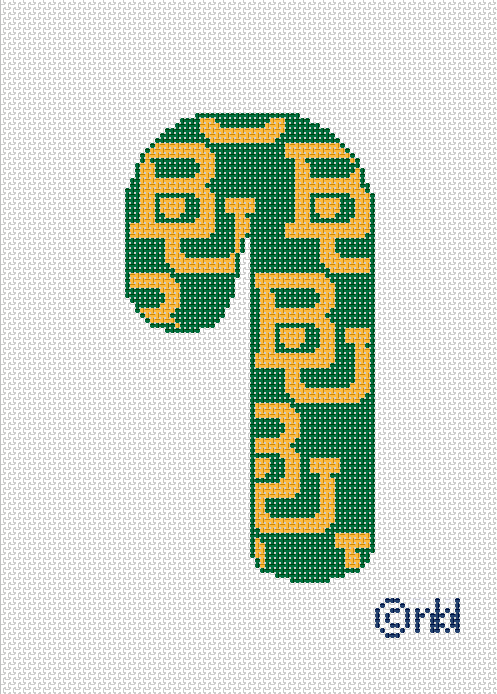 Needlepoint by Laura Baylor Candy Cane Green