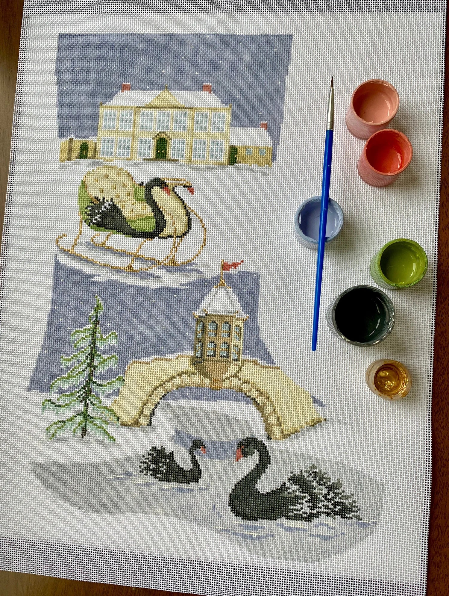 Plum Stitchery 19L The Black Swan Stocking