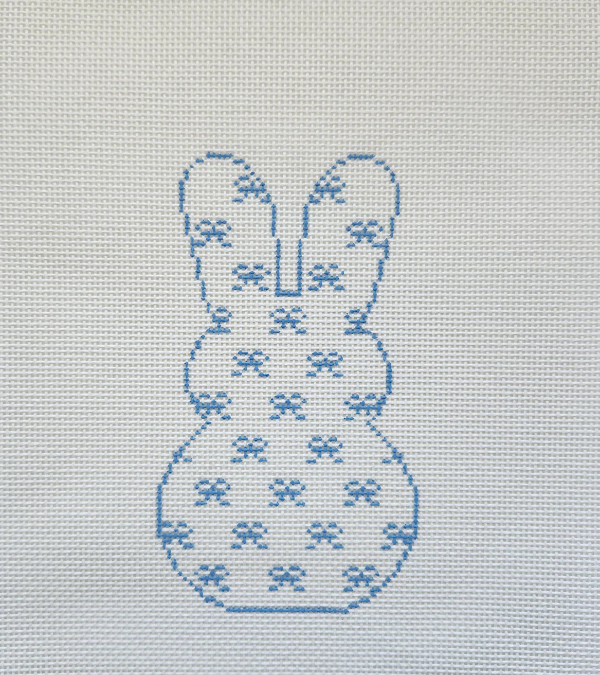 Silver Stitch Bows Bunny - Blue