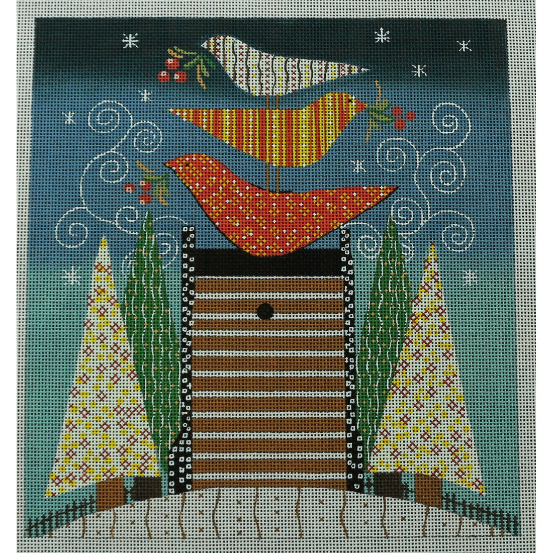Ewe and Eye 454 Calico Stacked Birds