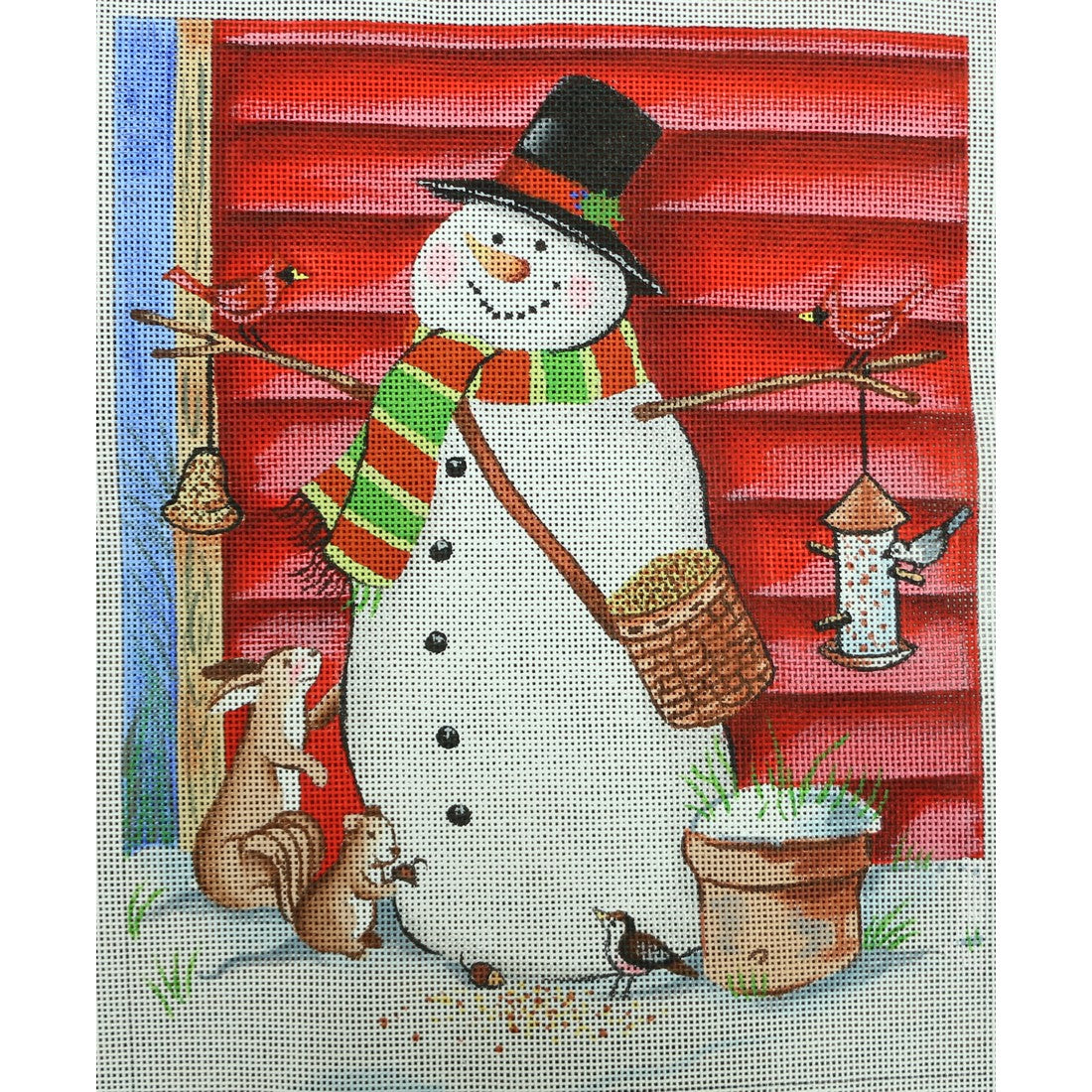 Ewe and Eye 755 Red Barn Snowman
