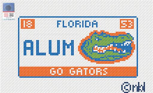 Needlepoint by Laura Florida License Plate
