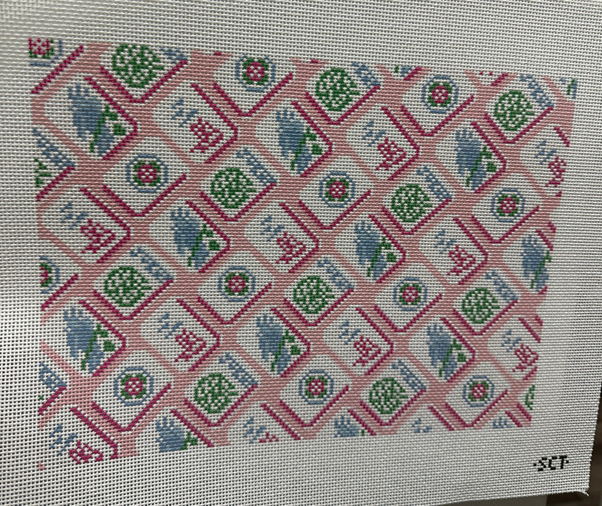 KCN Designers KCD4766 Pink Mahjong Pattern