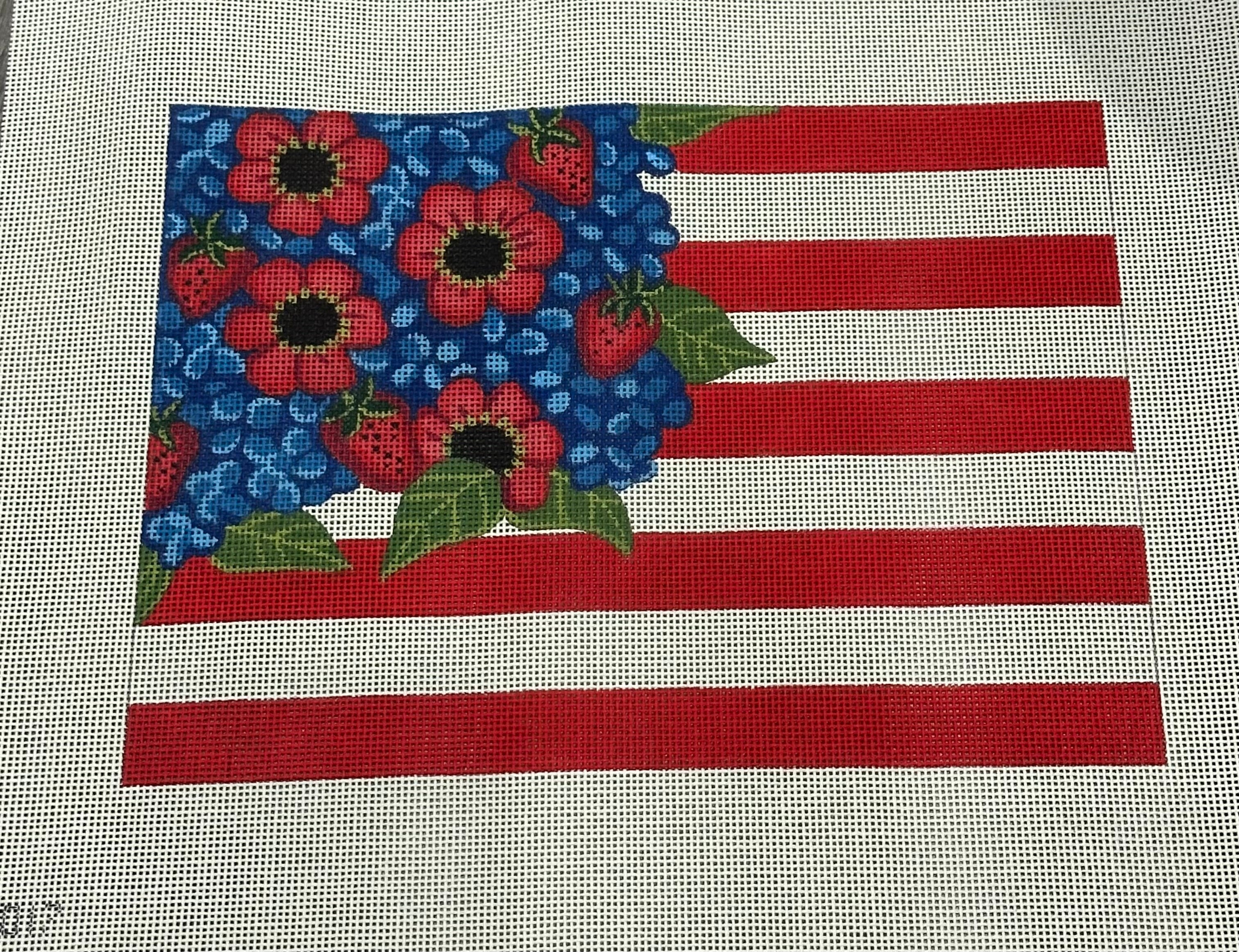 Alice Peterson AP8017 Floral American Flag – Stitch by Stitch