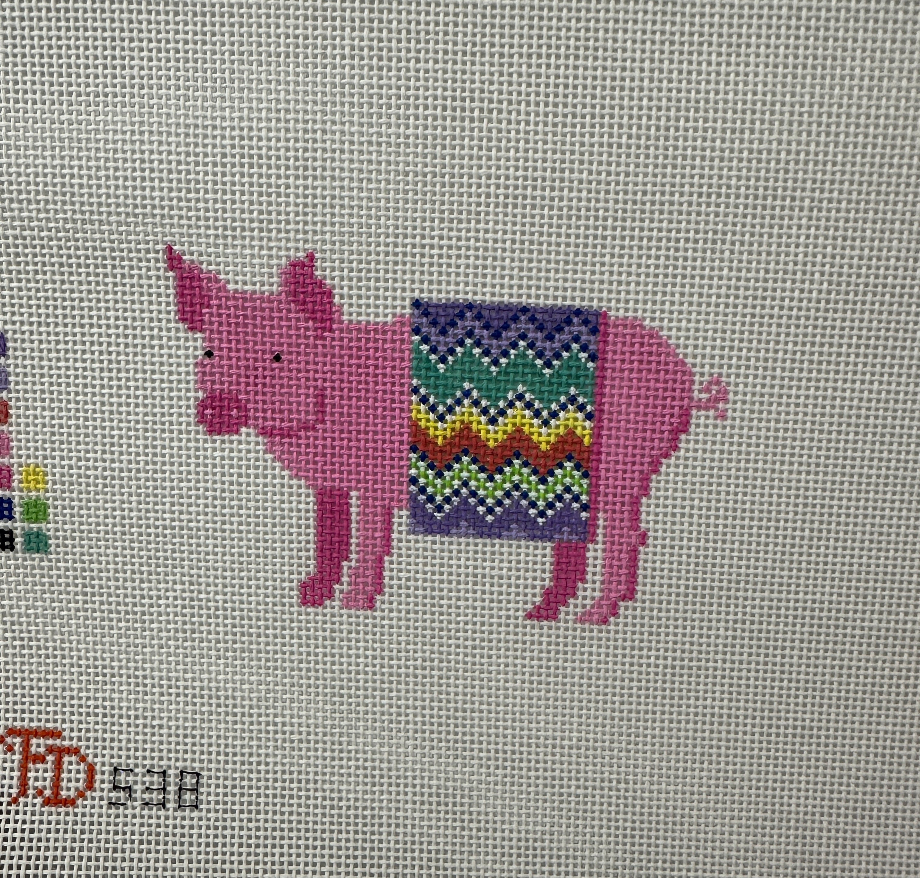 The Collection Froopy Designs FD538 Pig in a Missoni Blanket