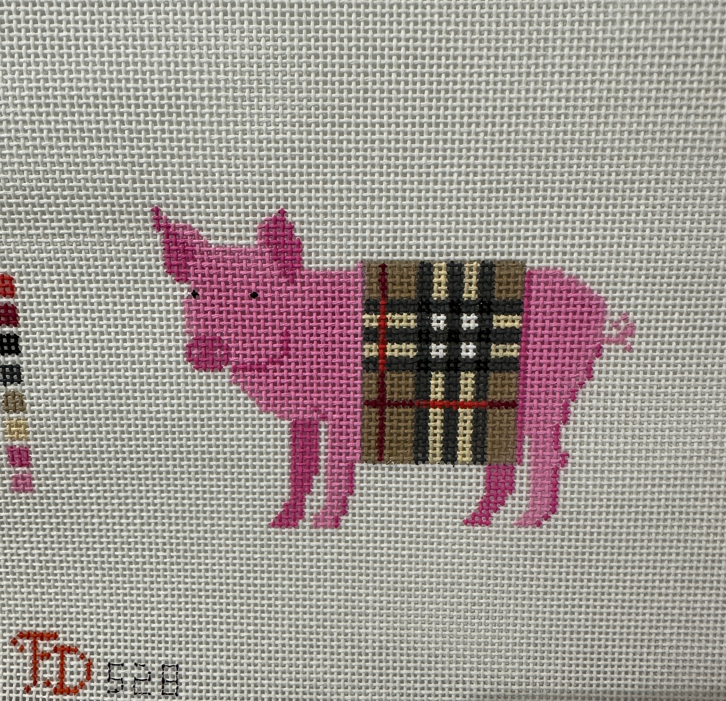The Collection Froopy Designs FD528 Pig in a B Plaid Blanket
