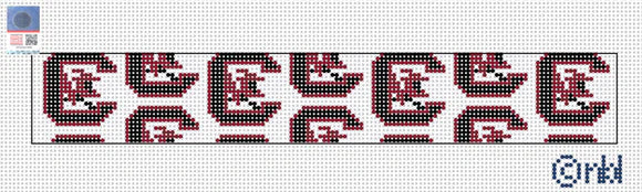 Needlepoint by Laura South Carolina Key Fob - Repeating Logo