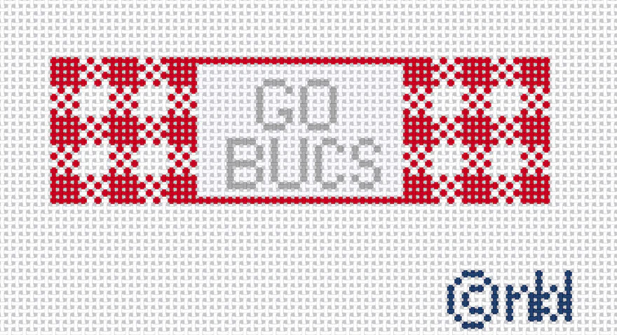 Needlepoint by Laura Ohio State Gingham Fob