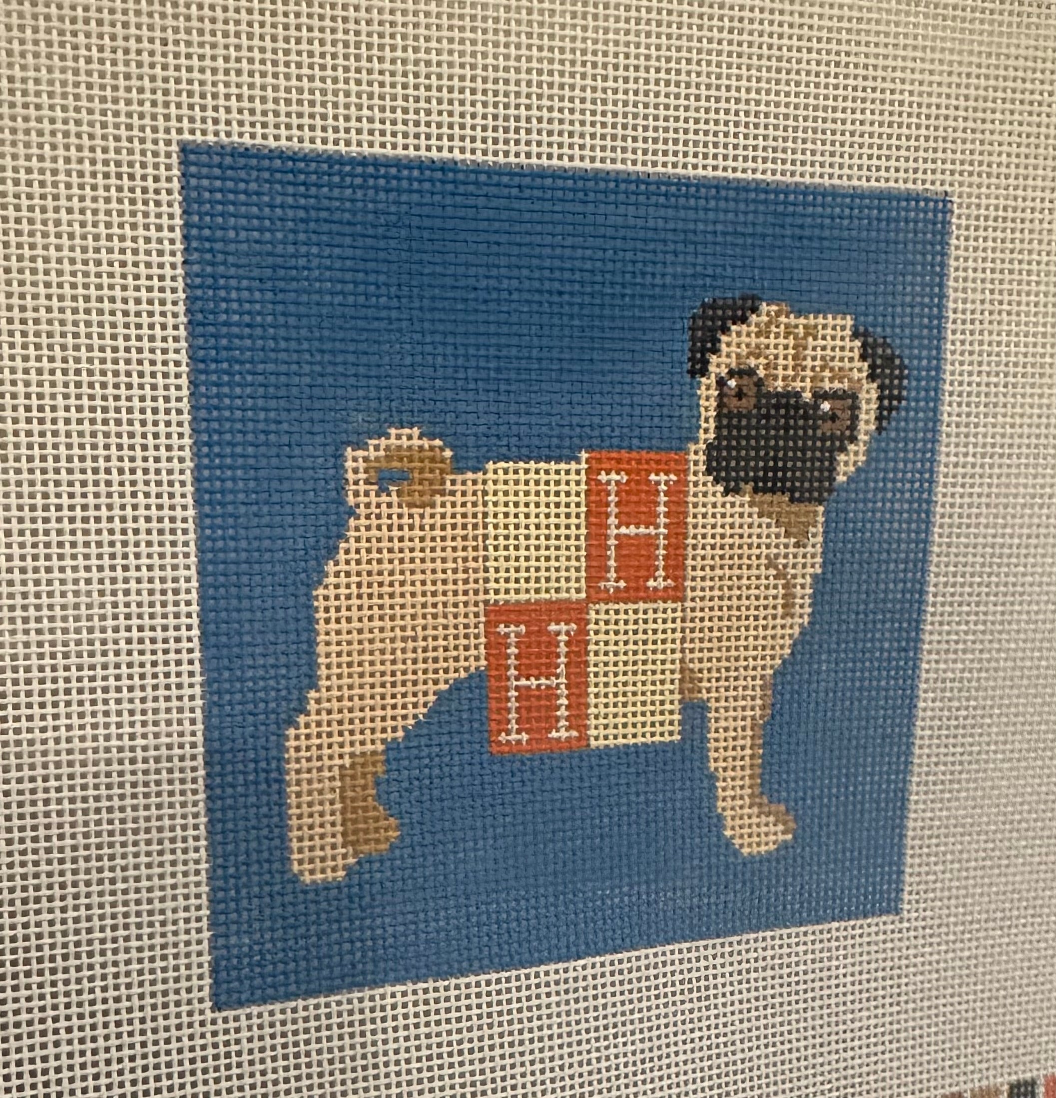 The Collection Froopy Designs FD238 Pug in an Hermes Blanket – Stitch ...