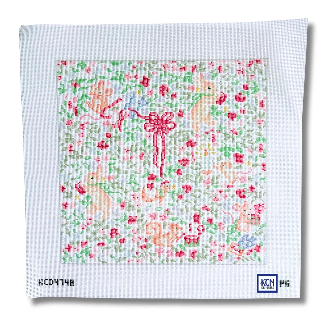 KCN Designers  KCD4748 Woodland Christmas Animal Square Printed Canvas