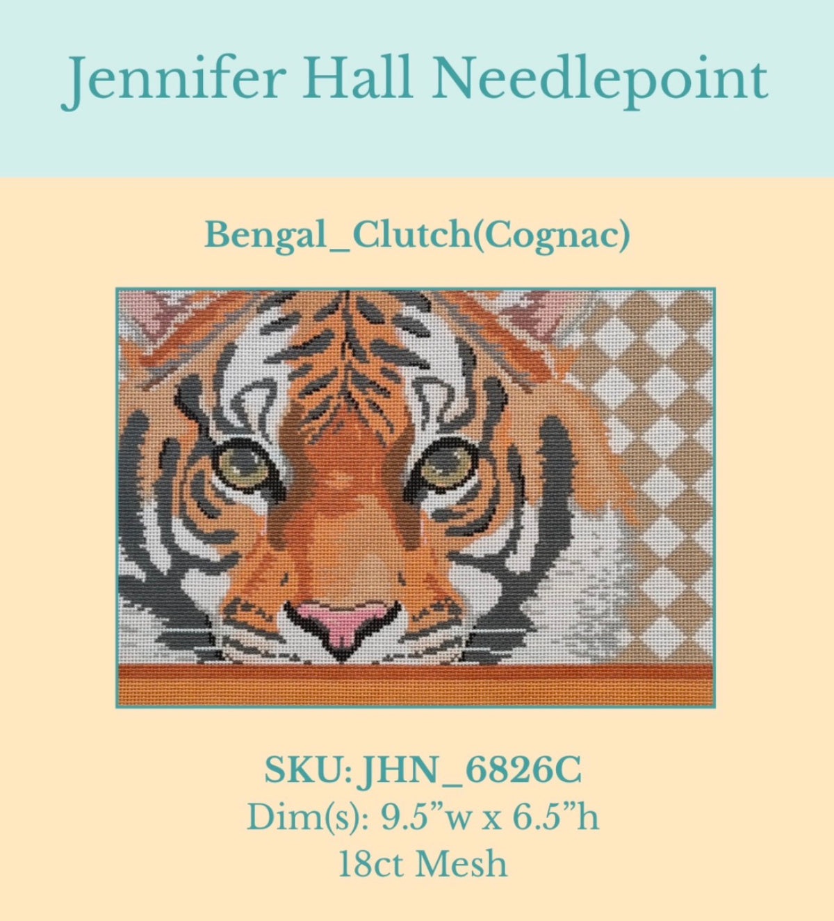 Jennifer Hall JHN-6826C Bengal Clutch Cognac