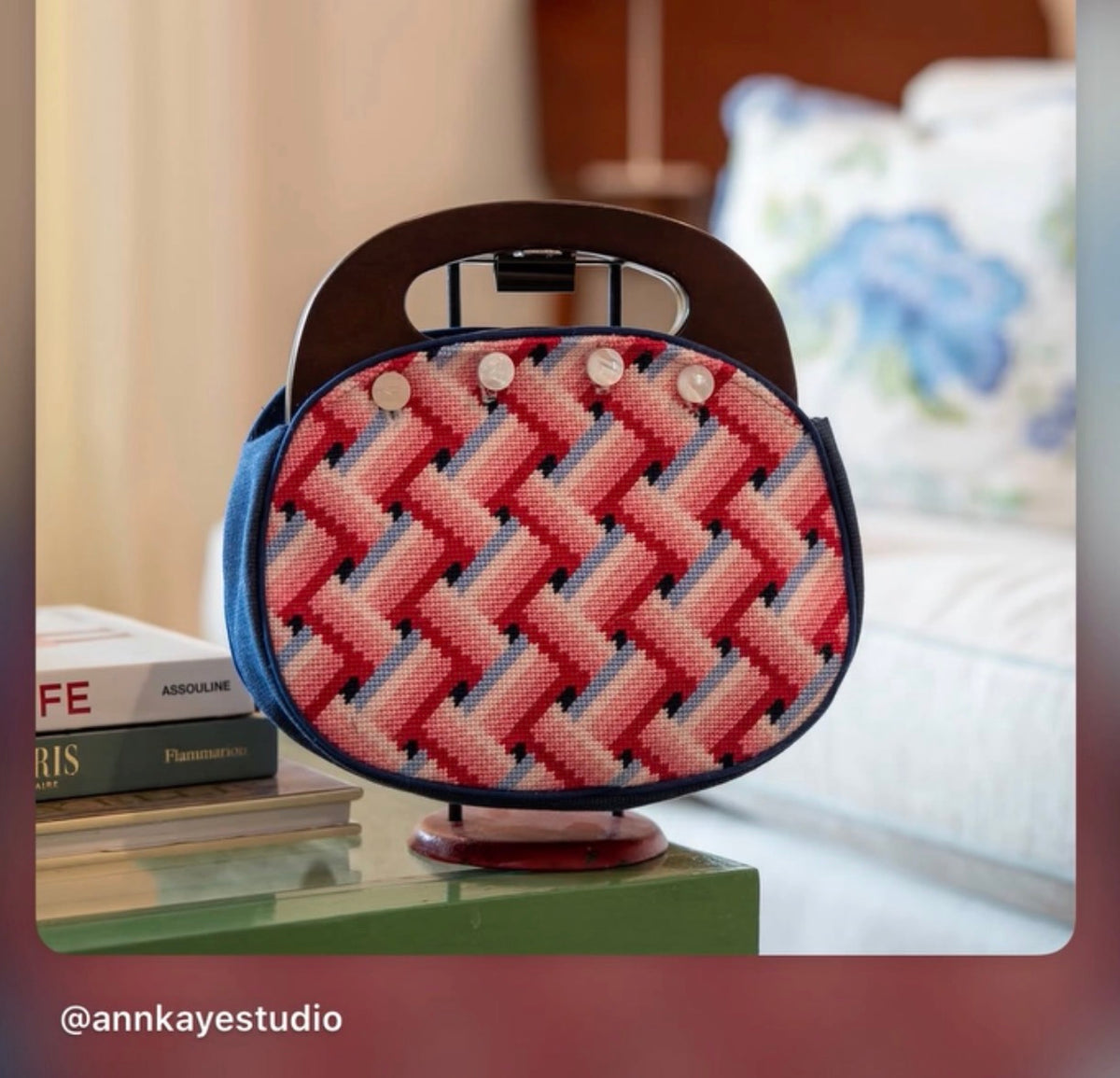 Ann Kaye Woven Ribbon Bermuda Bag