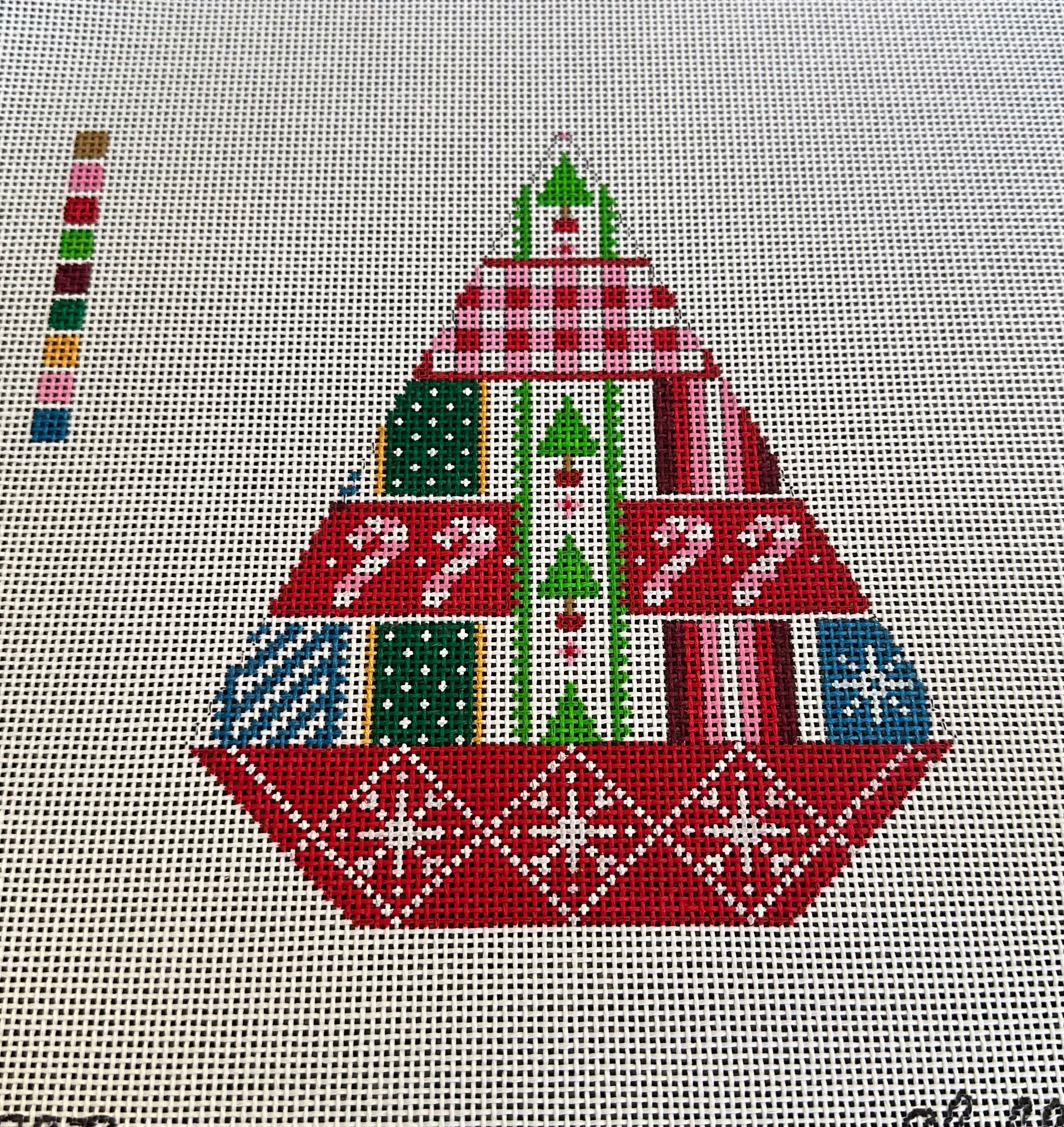 Triangle Ribbon Pattern Shelly Tribbey Designs TR09B Holiday Ribbons Triangle 13 mesh – Stitch ...