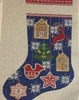 Meredith Collection X-176c Mutli Colored Gingerbread Ornament Stocking