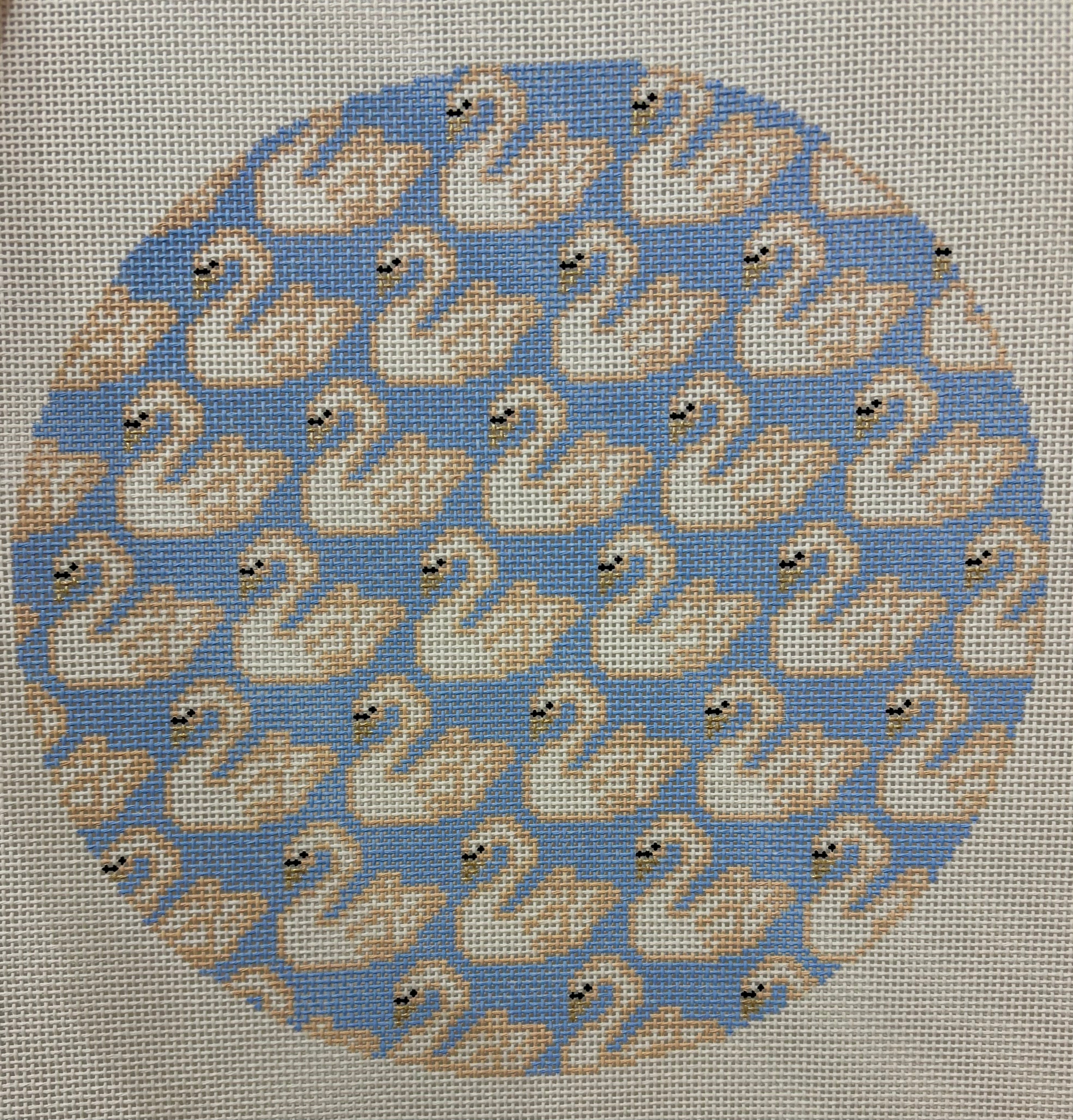 POP Needle Arts Large Swan Round Canvas