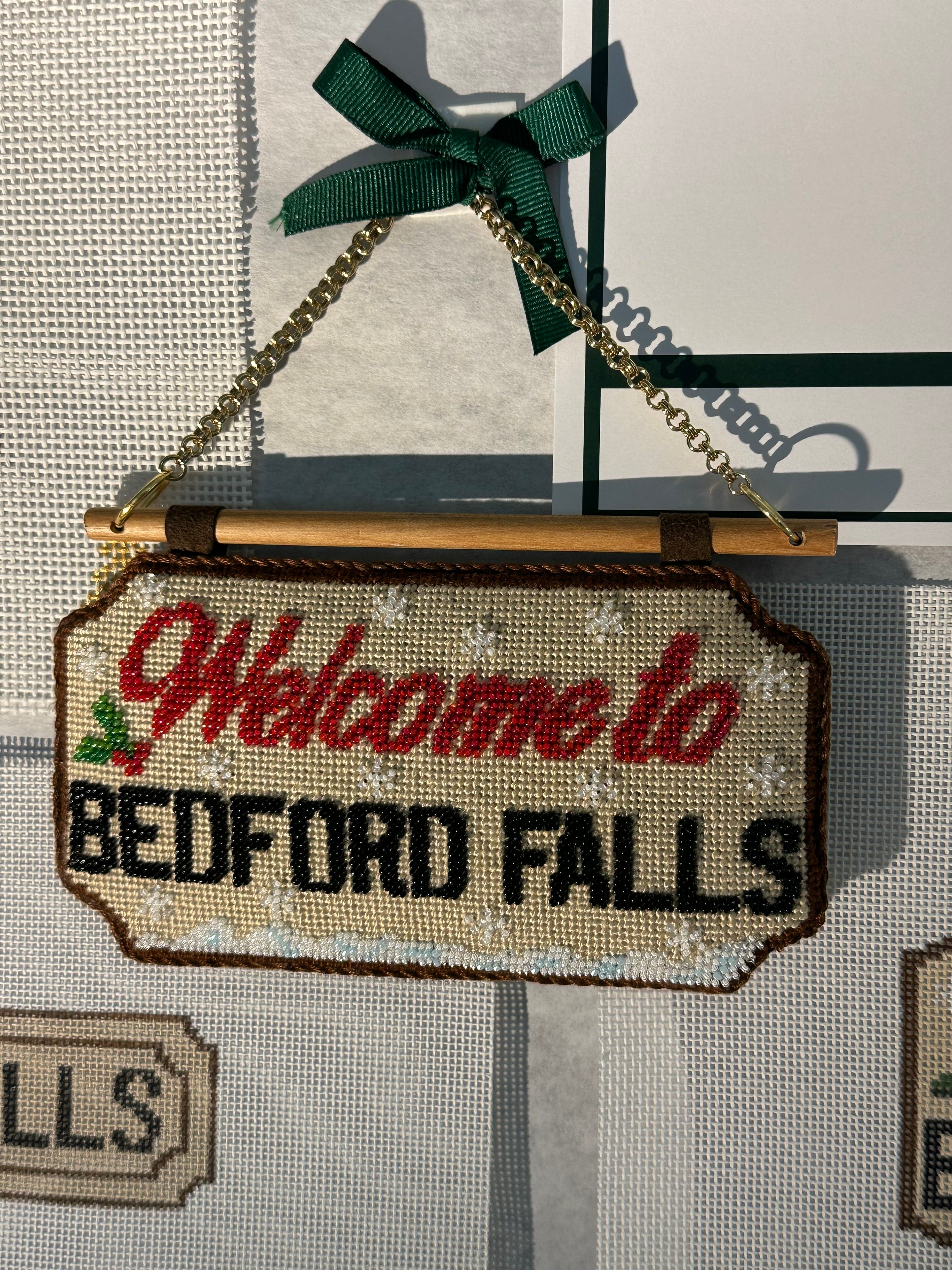 Evergreen Needlepoint WC-13 Welcome to Bedford Falls
