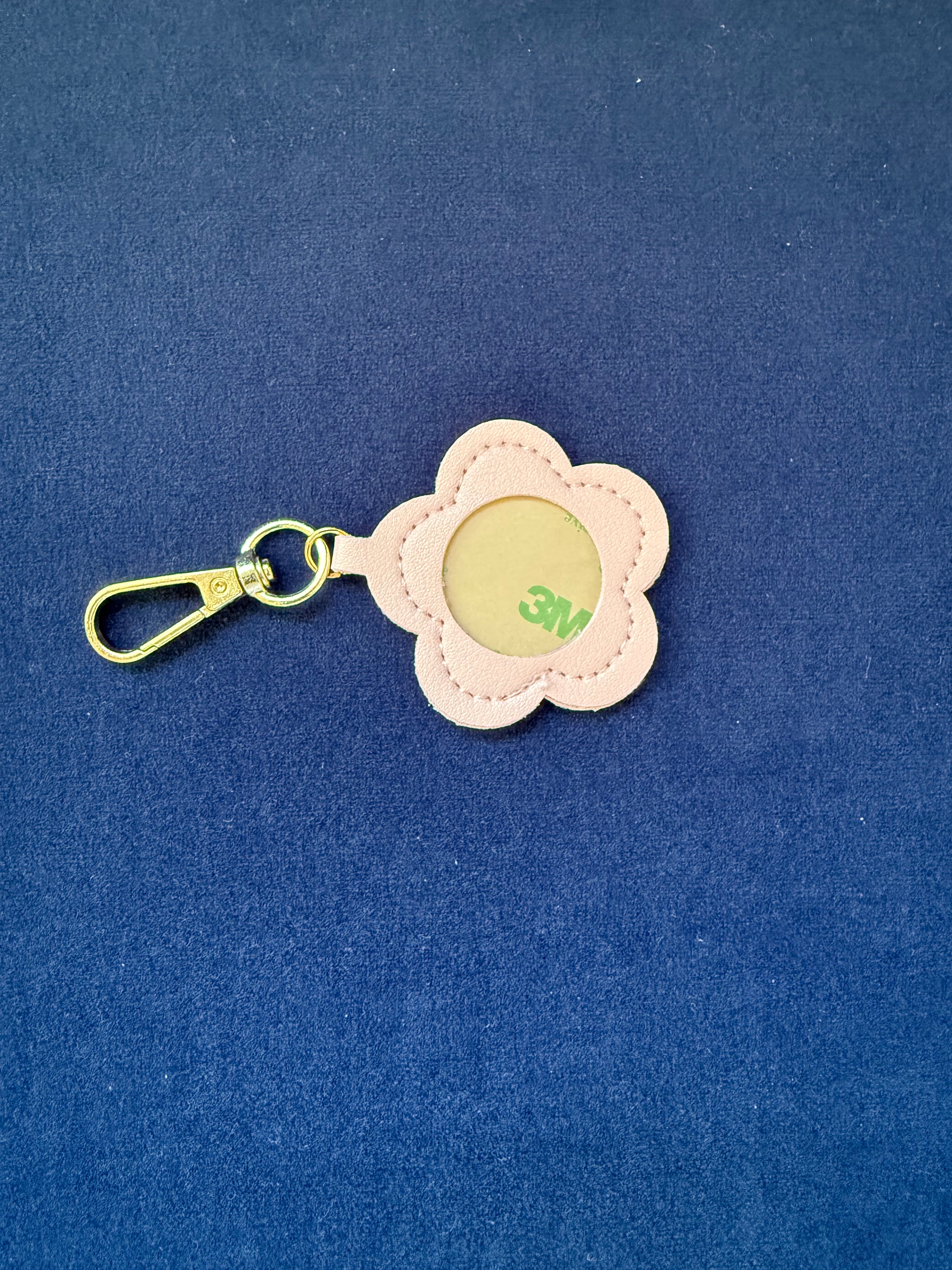 Cotswold Co Designs Needlepoint Pink Self Finishing Flower Key Fob