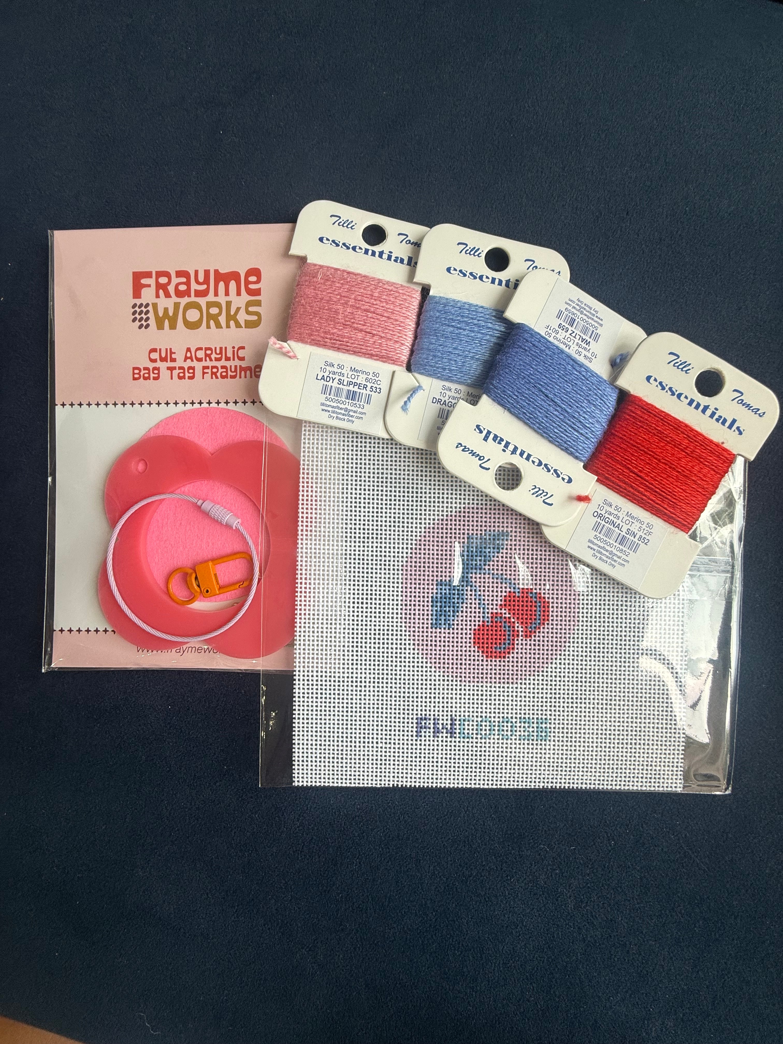 Frayme Works Bag Tag: Cherry Scallop Bundle