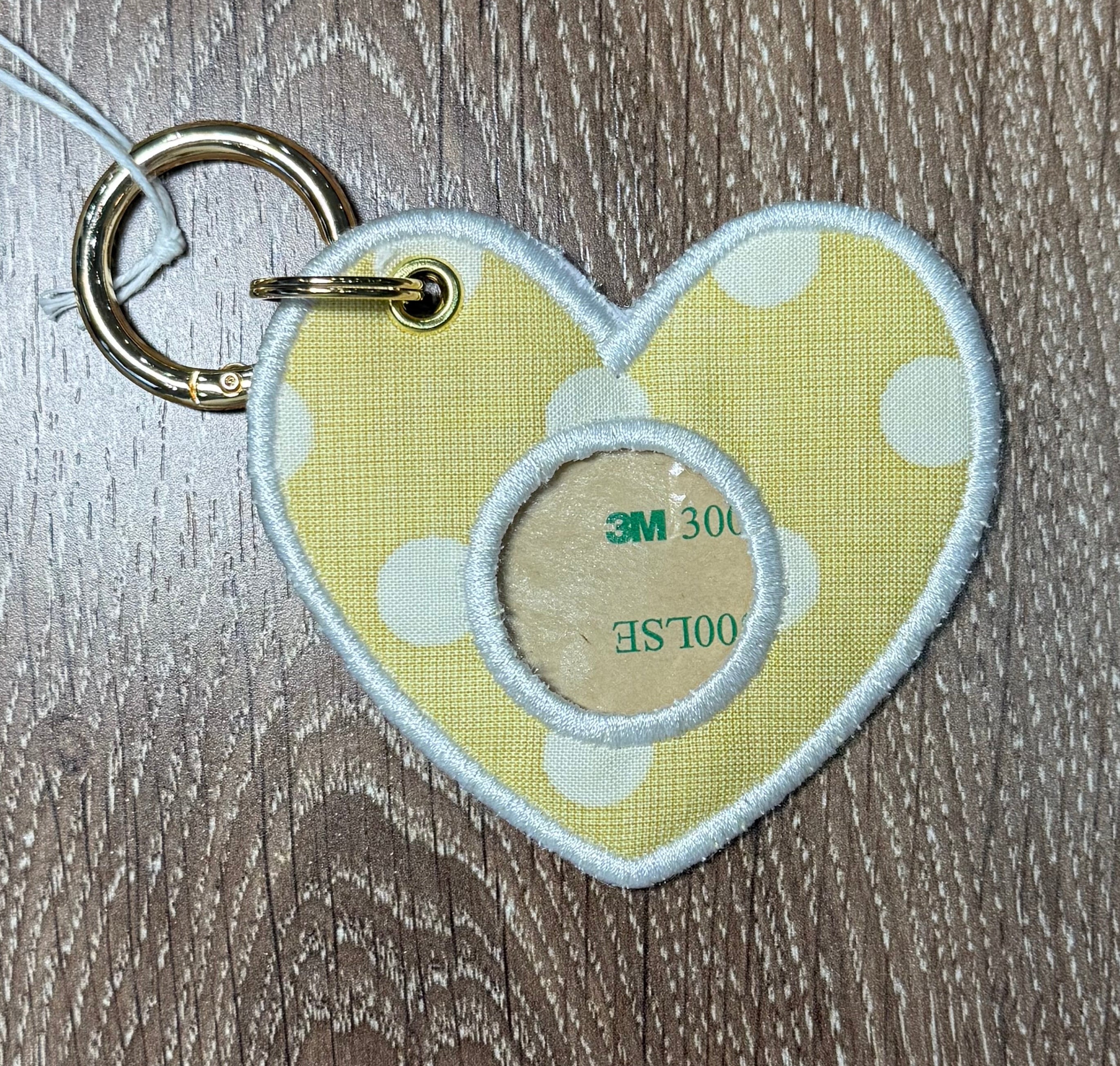 The Stitched Tag - Heart Bag Tags Yellow Polk-a-dots
