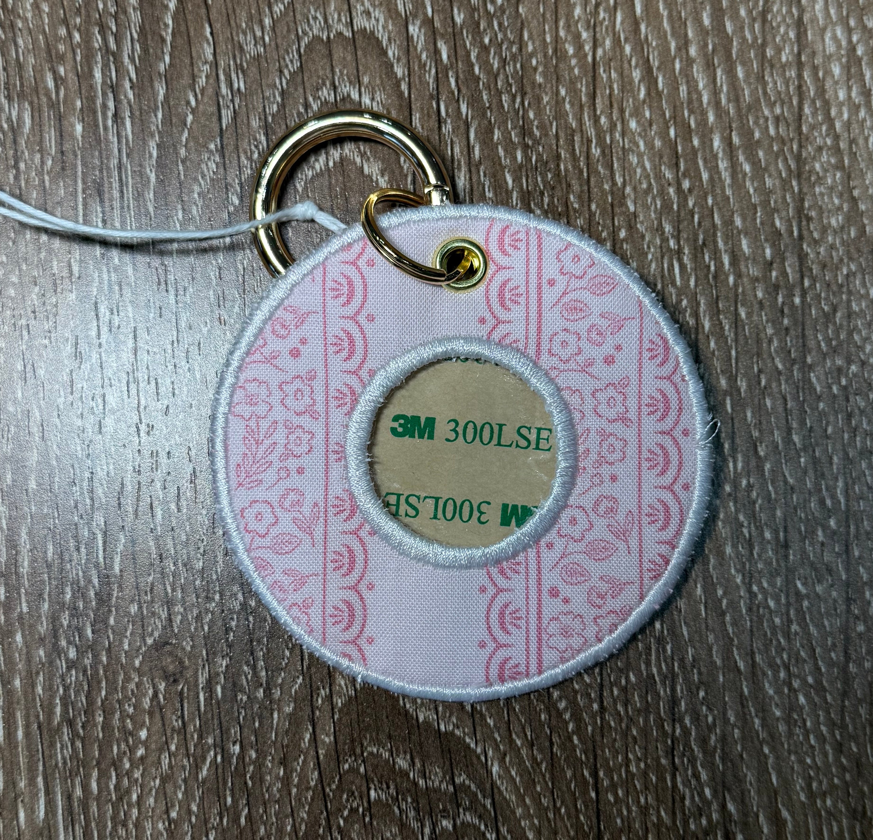 The Stitched Tag - Round Bag Tags Pink and White