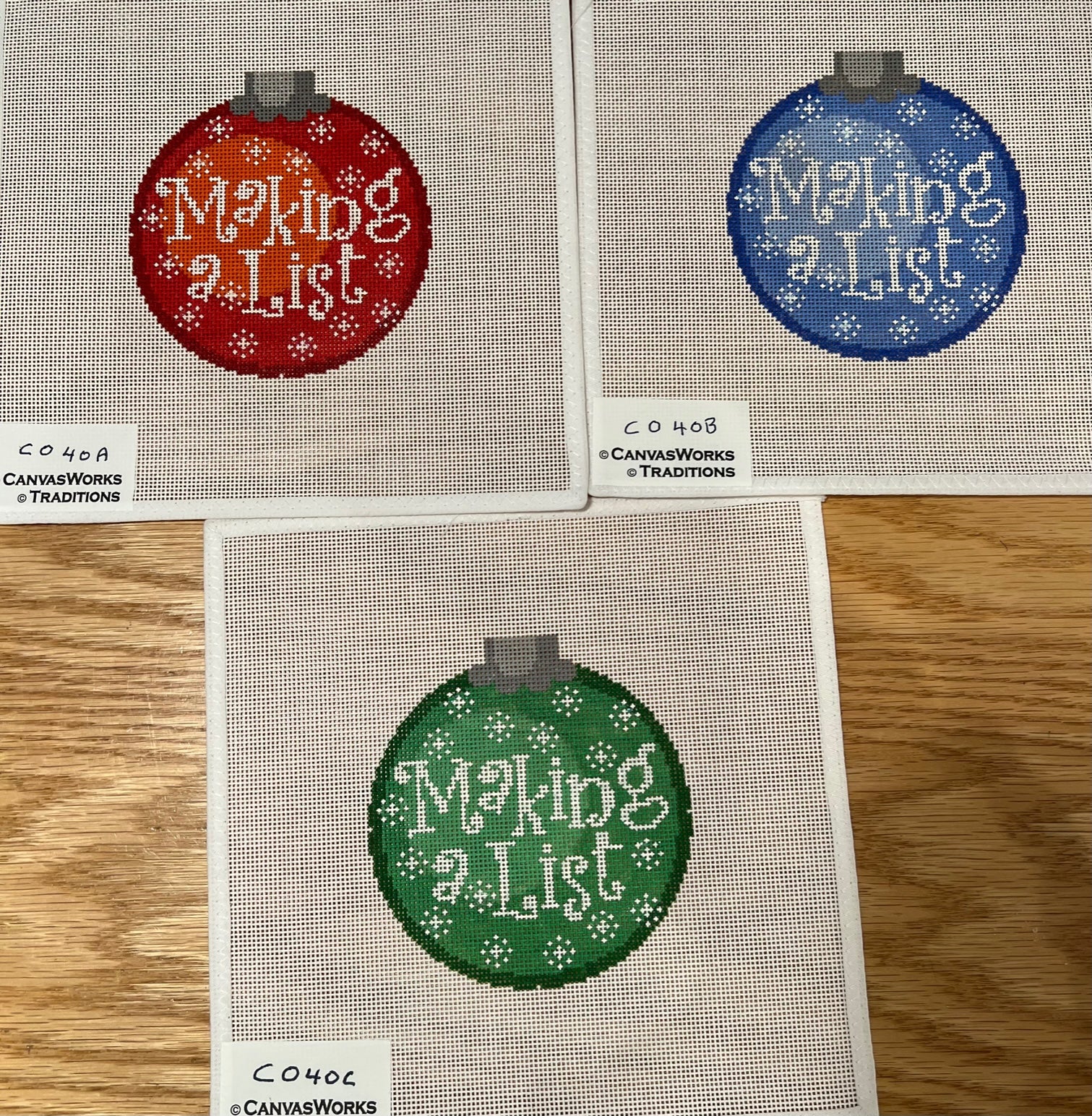 Canvas Works CO 40A/B/C Making A List Ornament