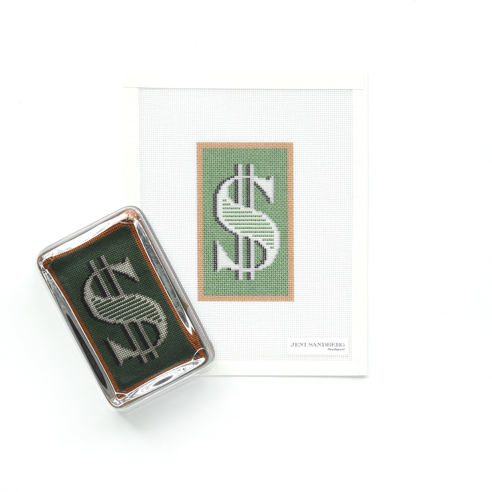 Jeni Sandberg JS102 Dollar Sign Paperweight Stitch by Stitch