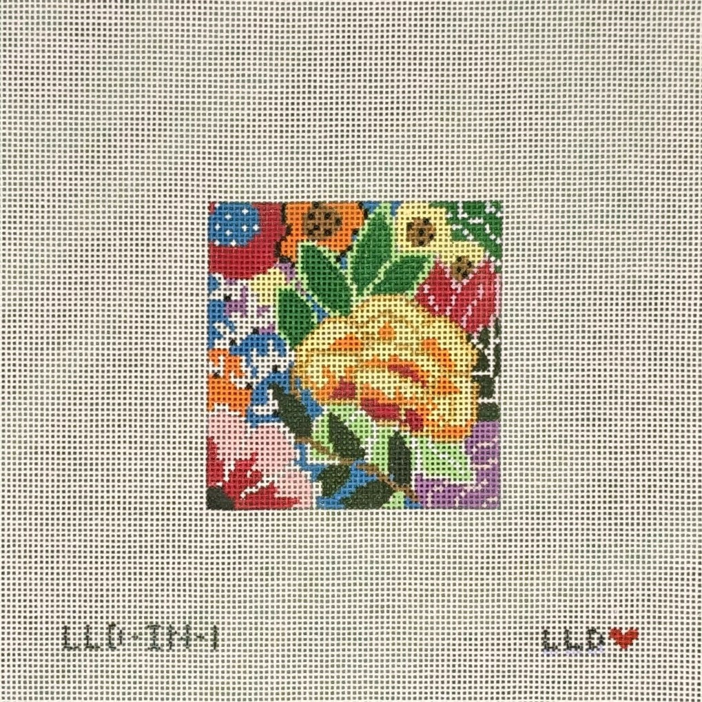 Laura Love LLD-IN-2 Rainbow Floral Square 4"