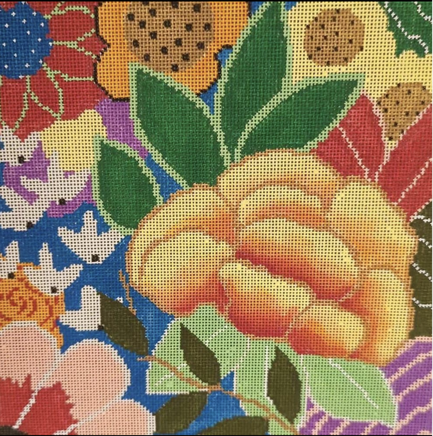 Laura Love LL-PW-3 Rainbow Floral Square Pillow