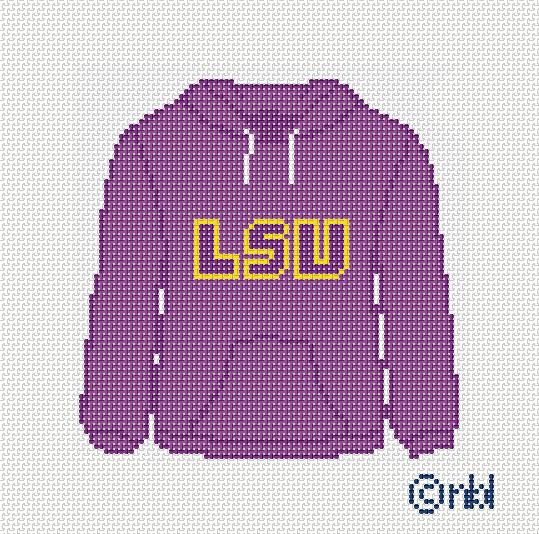 Needlepoint by Laura LSU Hooded Sweatshirt